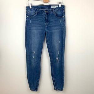 Pistola Distressed Denim Skinny Moto Zipper Jeans